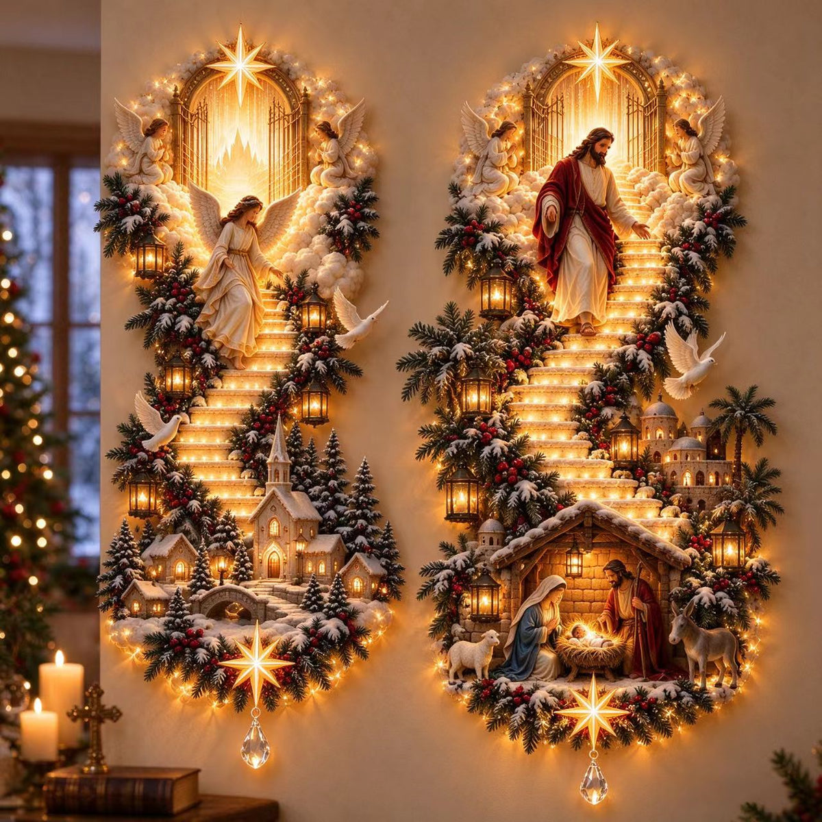 🔥Last 3 Days 49% OFF🎄✝️Jesus Heaven Light Christmas Wall Decor Holiday Keepsake