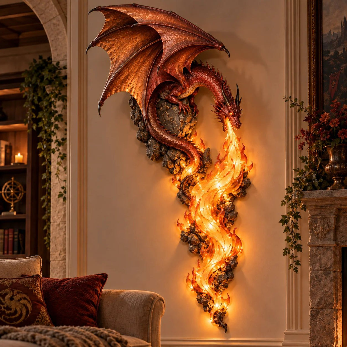 🐉 Dragonfire Guardian Wall Lamp – A Legendary Flame Awakens on Your Wall 🔥