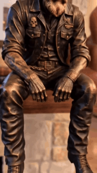 🏍️ Vintage Biker Soul Figurine