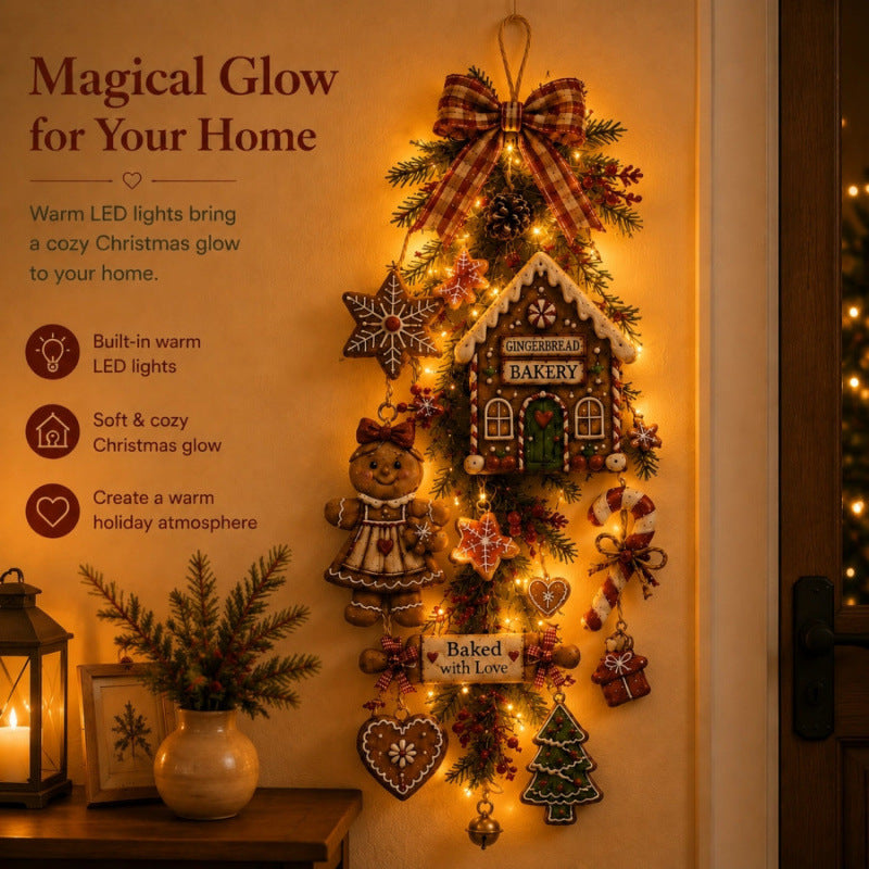 ✨🍪Warm Glow Gingerbread Bakery Christmas Swag|Special offer—we welcome your purchase.
