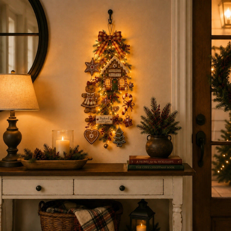 ✨🍪Warm Glow Gingerbread Bakery Christmas Swag|Special offer—we welcome your purchase.