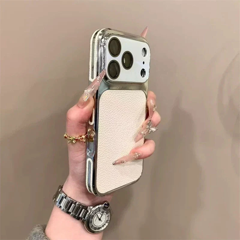 🔥Limited Sale🔥 Litchi Texture Electroplated Phone Case for iPhone 16 / iPhone 17