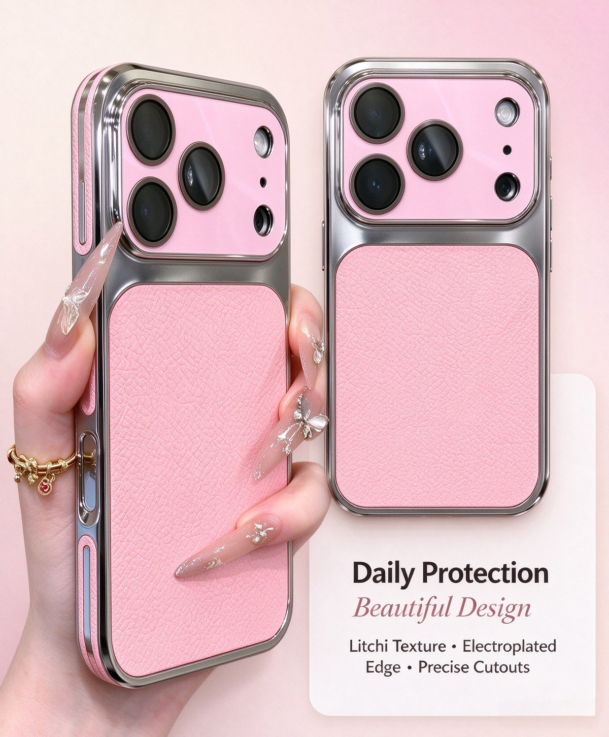 🔥Limited Sale🔥 Litchi Texture Electroplated Phone Case for iPhone 16 / iPhone 17