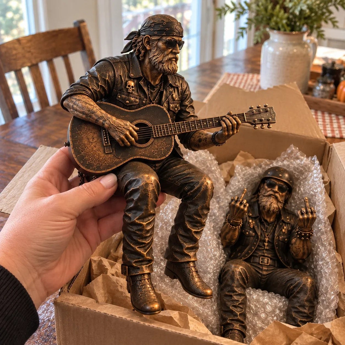 🏍️ Vintage Biker Soul Figurine