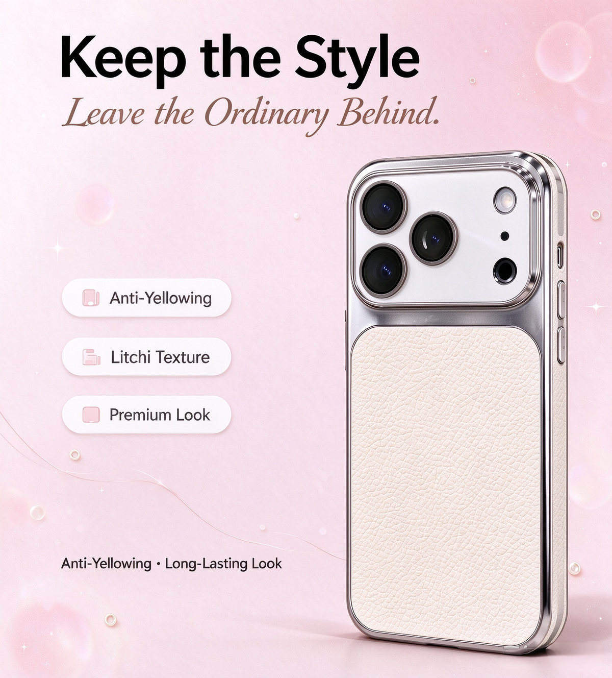 🔥Limited Sale🔥 Litchi Texture Electroplated Phone Case for iPhone 16 / iPhone 17