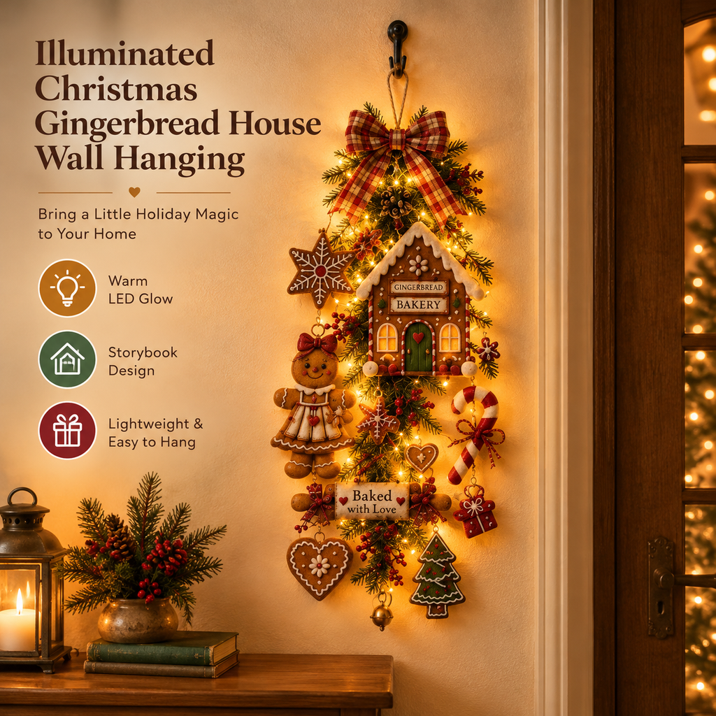 ✨🍪Warm Glow Gingerbread Bakery Christmas Swag|Special offer—we welcome your purchase.