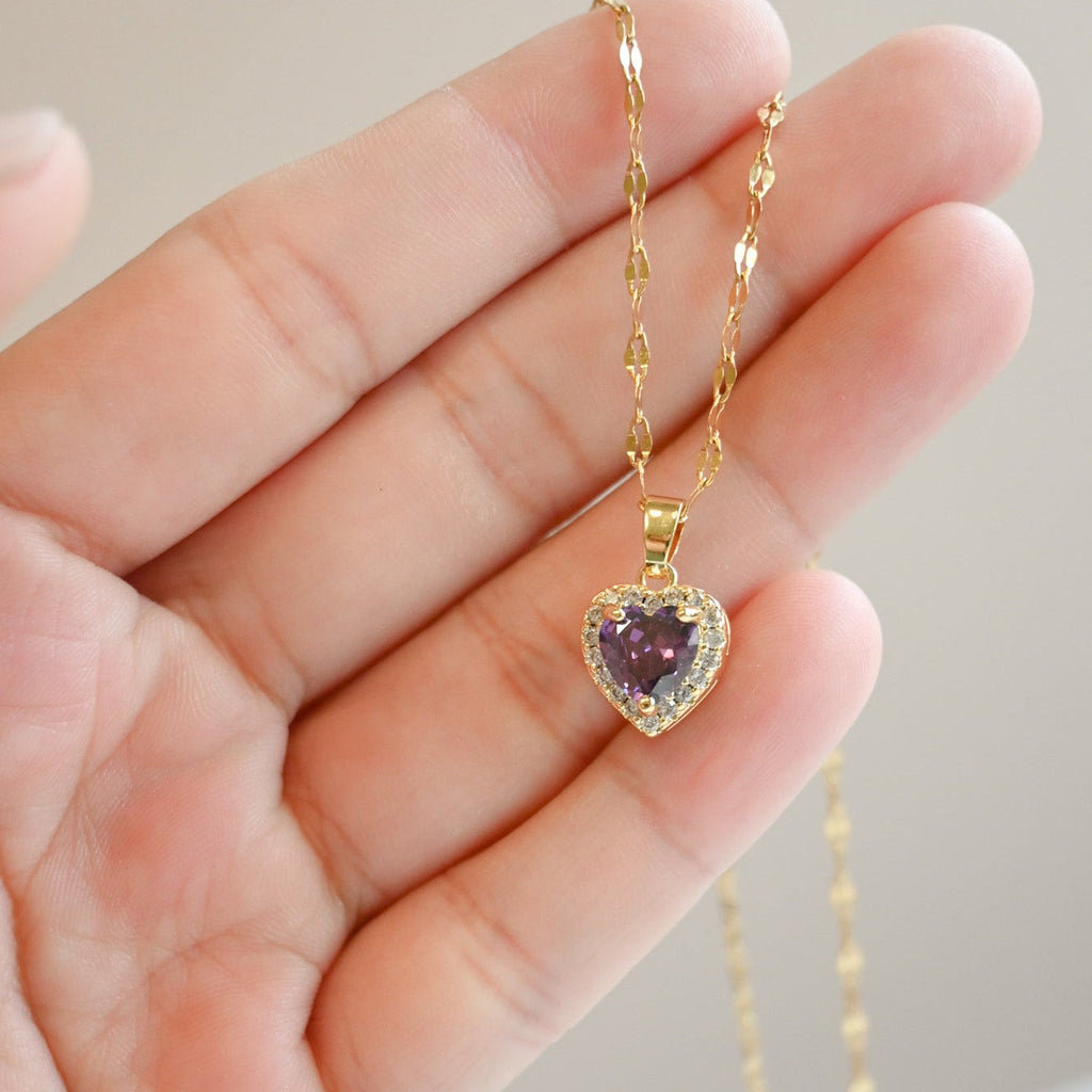 Amethyst Heart Necklace