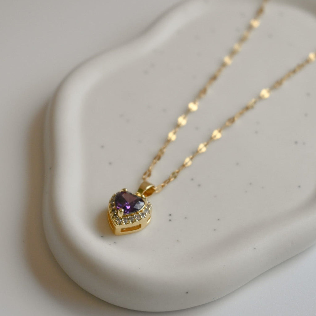Amethyst Heart Necklace