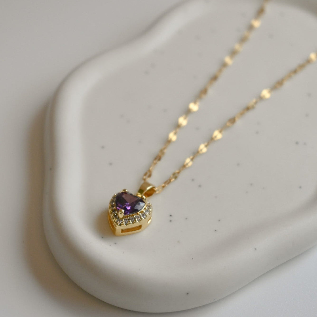 Amethyst Heart Necklace