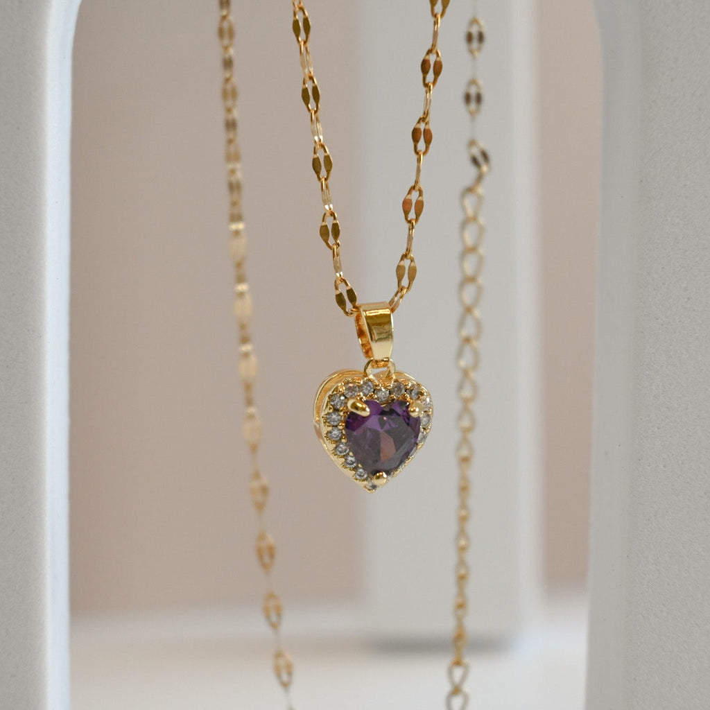Amethyst Heart Necklace