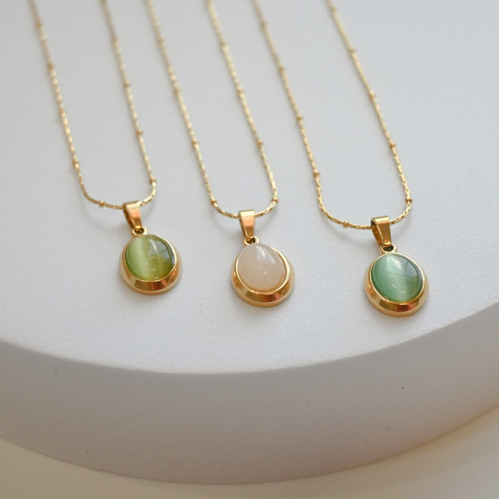 Oval Gemstone Necklace 💧✅
