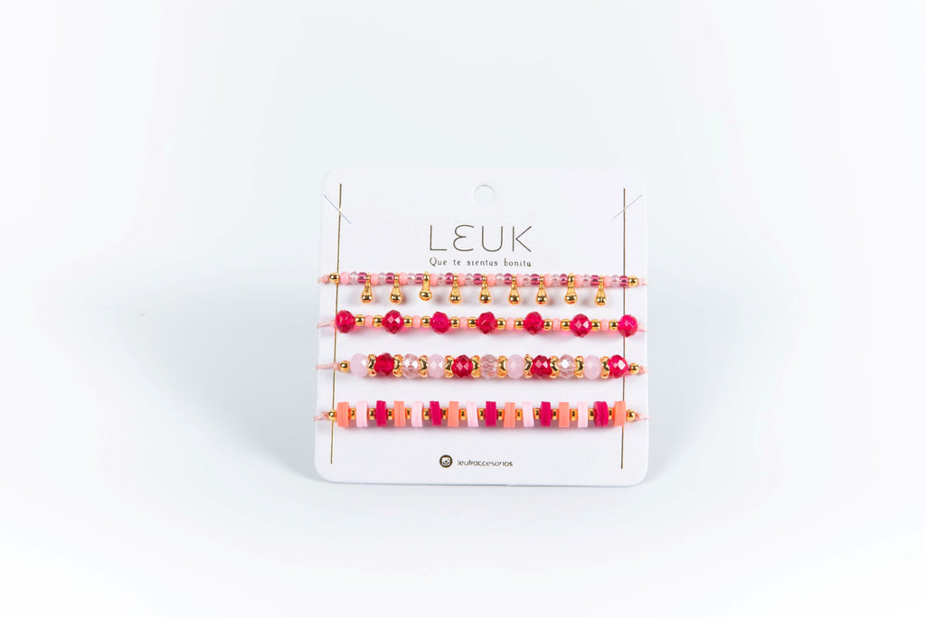 Pink Murano Bliss Bracelet Set (4 pcs)