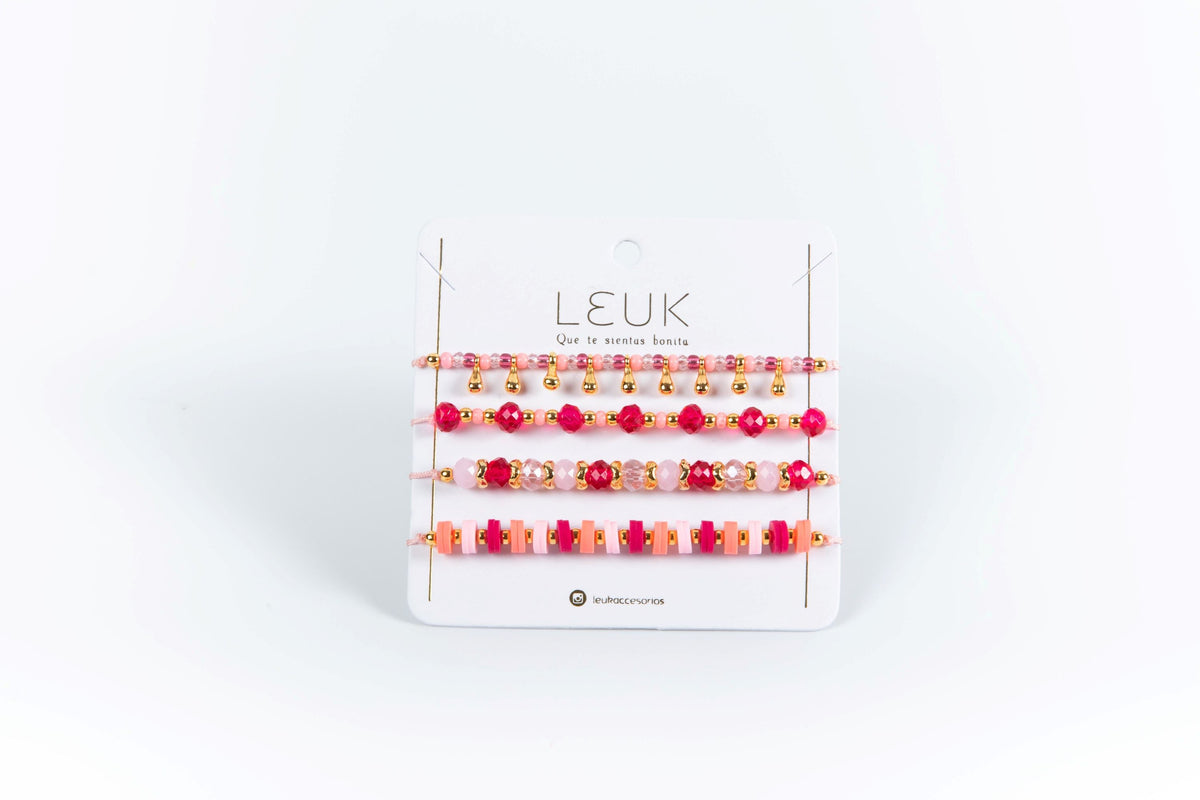 Pink Murano Bliss Bracelet Set (4 pcs)