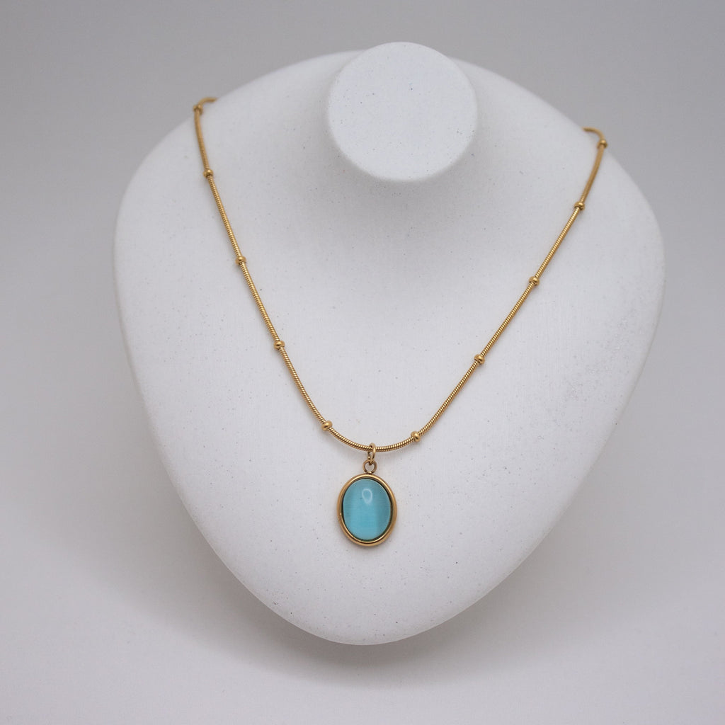 Oval Gemstone Necklace 💧✅