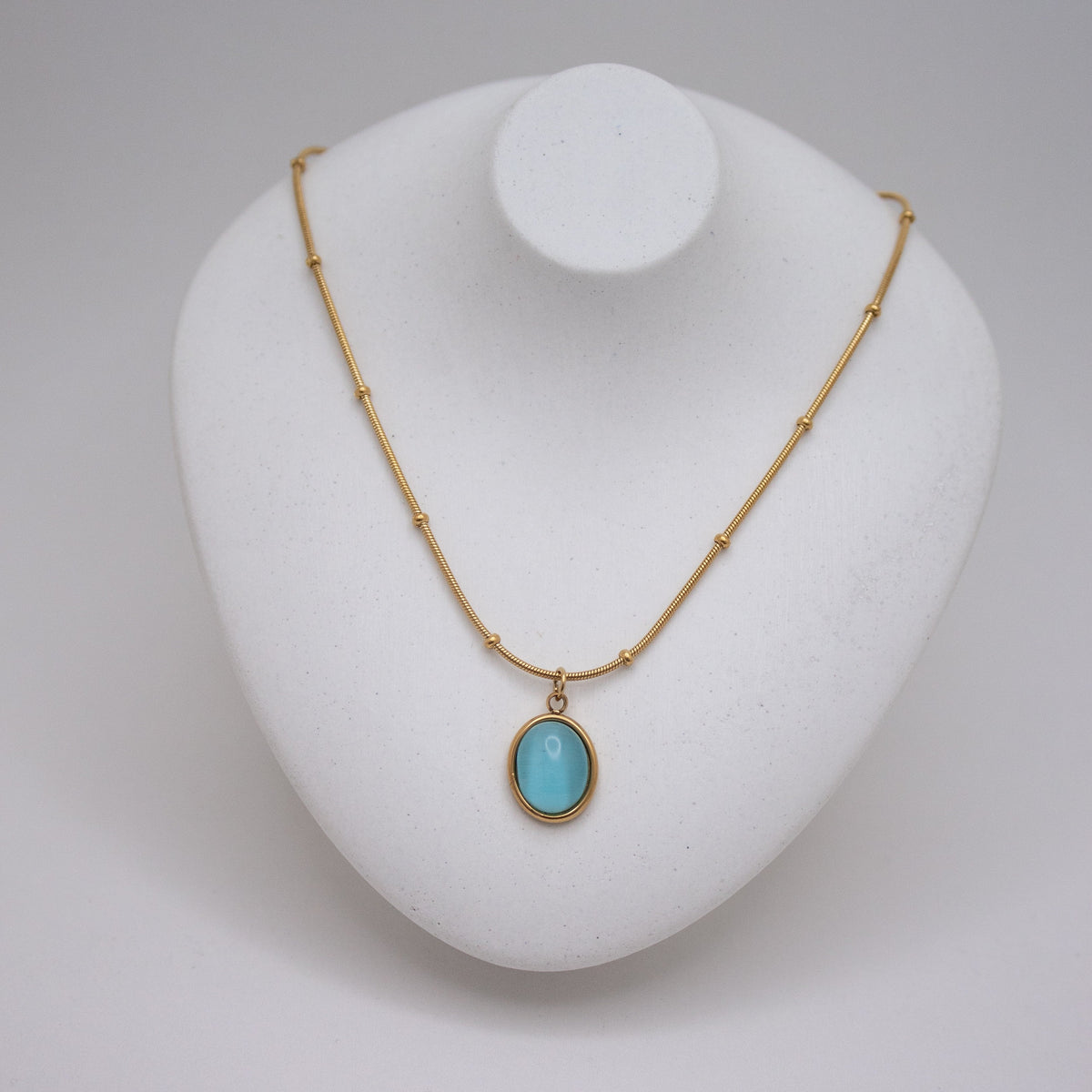 Oval Gemstone Necklace 💧✅