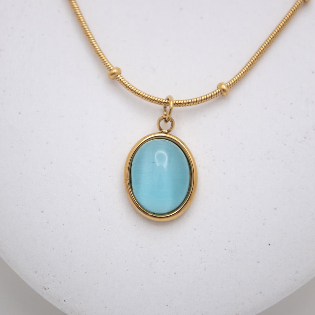 Oval Gemstone Necklace 💧✅