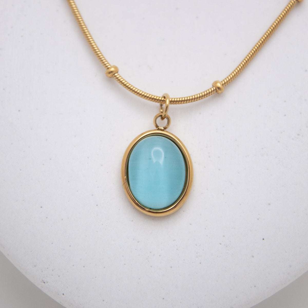 Oval Gemstone Necklace 💧✅