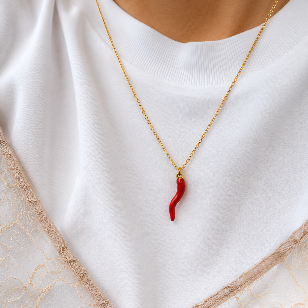 Rosso Corno Necklace 💧✅