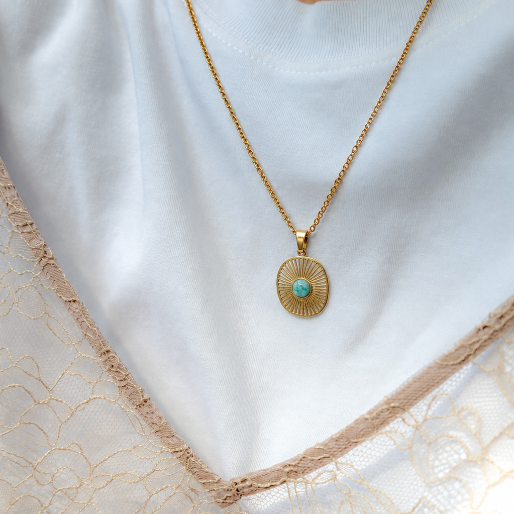 Turquoise Sun Necklace💧✅