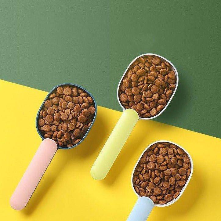 Dog Cat Feeding Scoop Feeder Spoon - Dark Blue/Pink